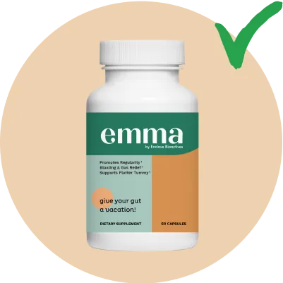 Emma Relief supplement bottle with quality check mark